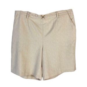 4/$45 TRADITION Vintage Tan Beige Flat Front Pull On Shorts size XL